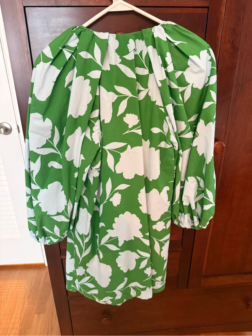 Kate Spade x Target Green White Floral Balloon Sleeve Shift Dress Size XS